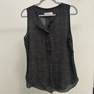 [Ann Taylor Loft] Black and white sleeveless blouse